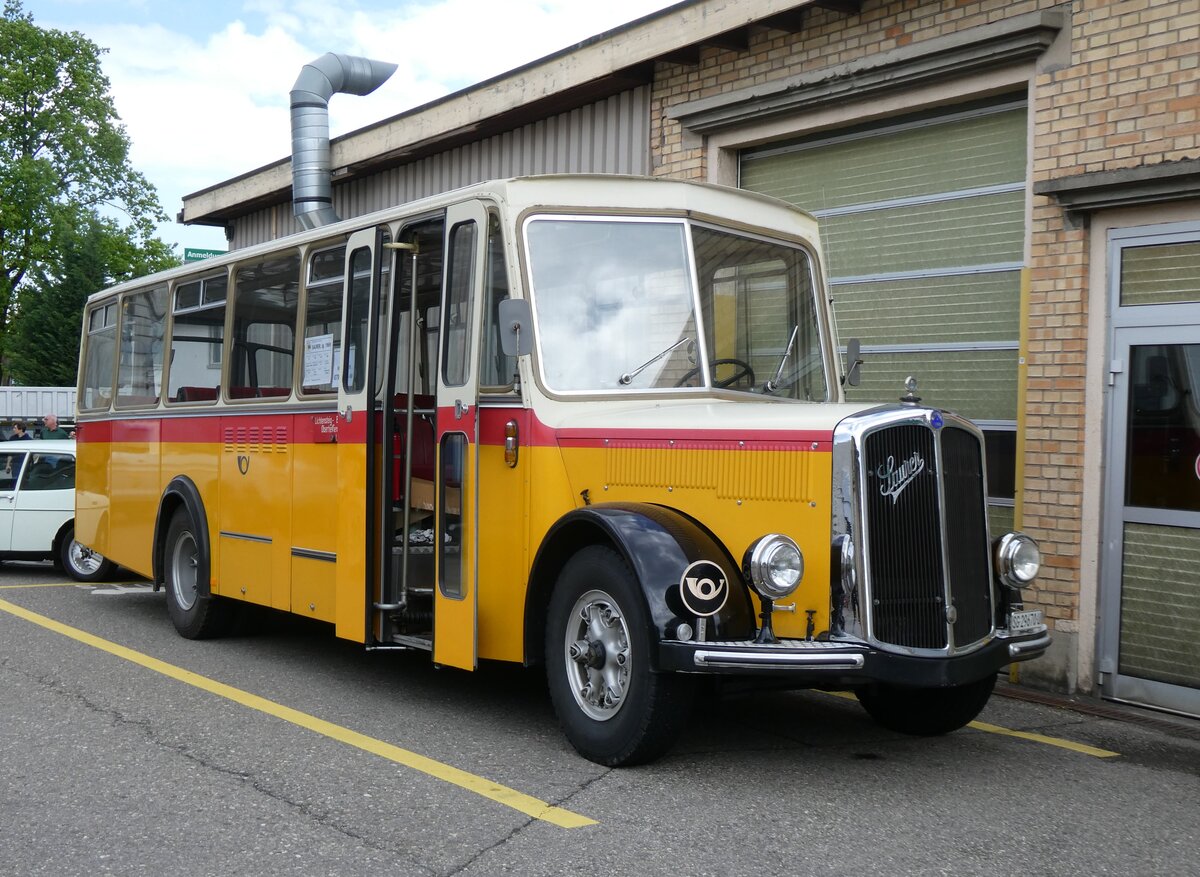 (274'523) - Brander, Btschwil - SG 29'670 U - Saurer/Krapf (ex Vetsch, Oberhelfenschwil) am 3. Mai 2025 in Attikon, Wegmller