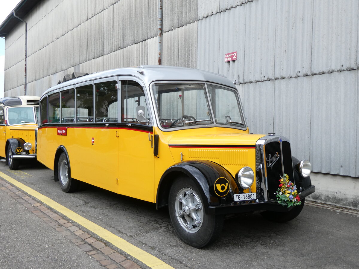 (274'532) - Zollikofer, Berg - TG 16'881 - Saurer/Hnni (ex Reusser, Thun; ex Kontiki, Wettingen; ex Nussbaumer, Ganterschwil) am 3. Mai 2025 in Attikon, Wegmller