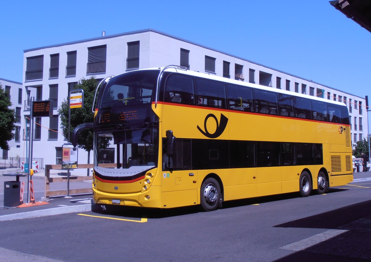 (277'774) - PostAuto Ostschweiz - SG 443'911/PID 11'038 - Alexander Dennis am 11. Juli 2025 beim Bahnhof Aesch