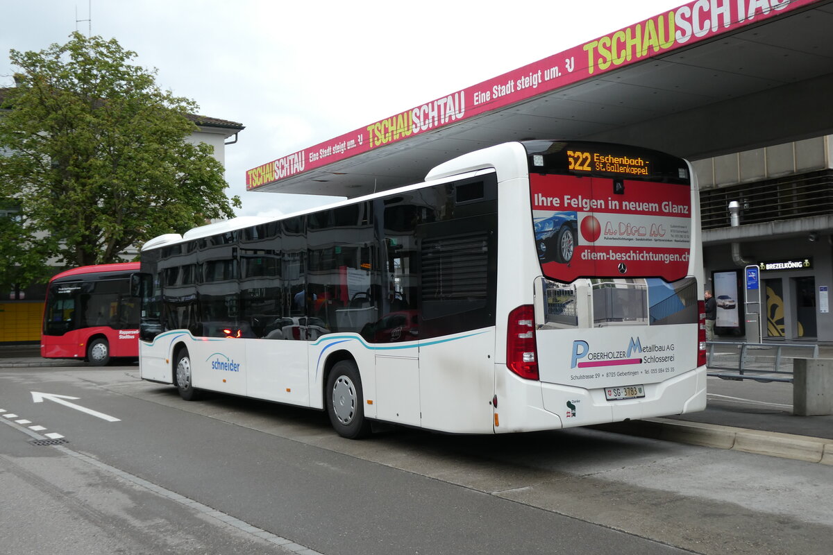 (278'002) - Schneider, Ermenswil - Nr. 8/SG 3783 - Mercedes am 25. Juli 2025 beim Bahnhof Rapperswil