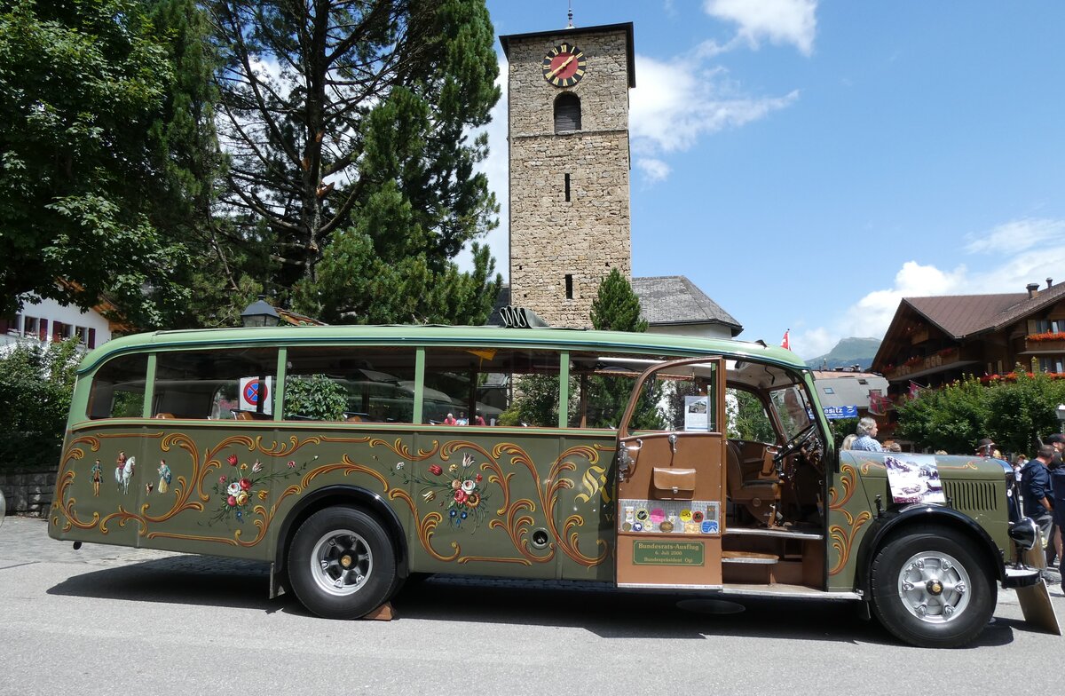 (278'159) - Lorenz, Lyssach - BE 2548 U - Saurer/Saurer (ex Geiger, Adelboden Nr. 8; ex P 1997) am 27. Juli 2025 in Adelboden, Dorfstrasse