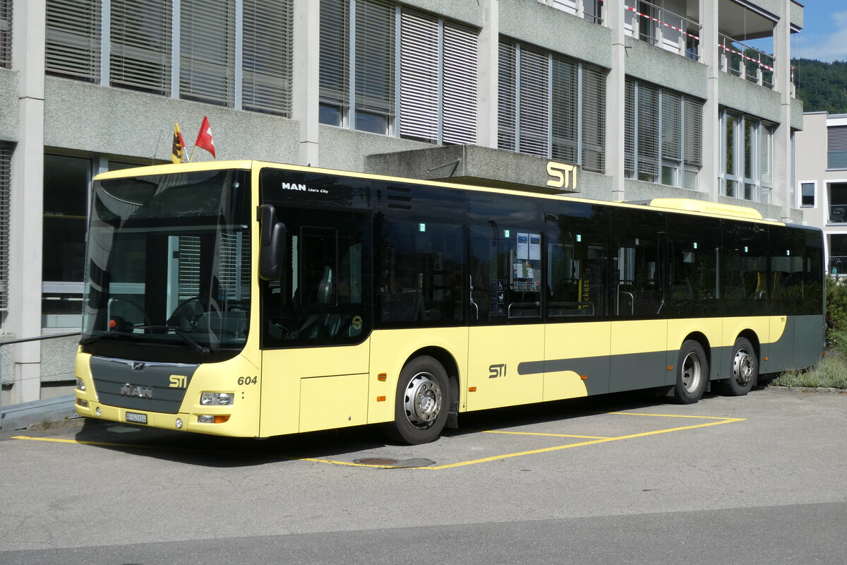 (278'353) - STI Thun - Nr. 604/BE 643'604 - MAN am 1. August 2025 in Thun, Garage