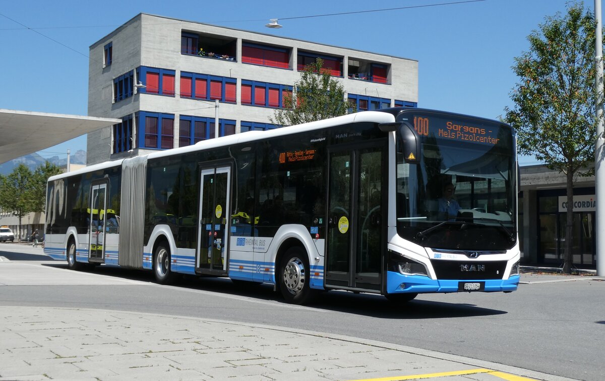 (278'641) - RTB Altsttten - Nr. 8/SG 213'054 - MAN am 8. August 2025 beim Bahnhof Buchs