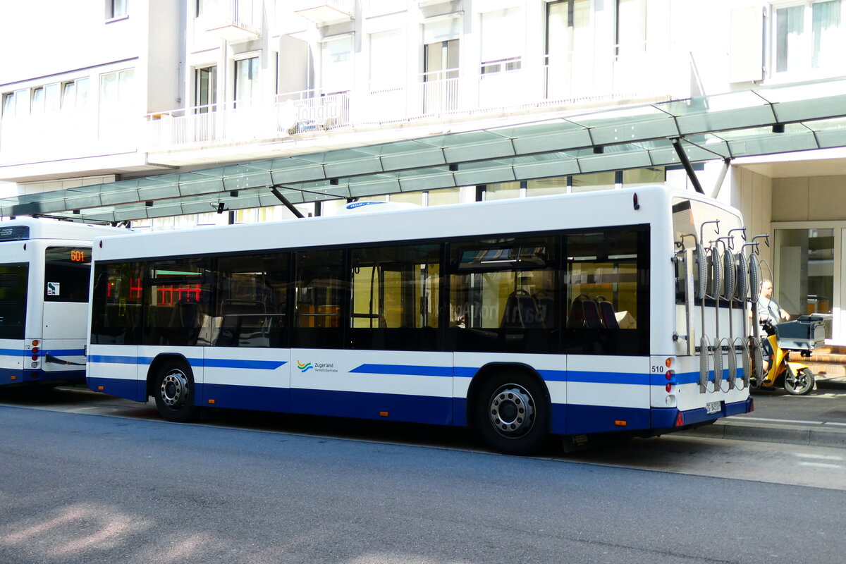(279'421) - ZVB Zug - Nr. 510/ZG 84'510 - Lanz+Marti/Hess Personenanhnger am 26. August 2025 beim Bahnhof Zug