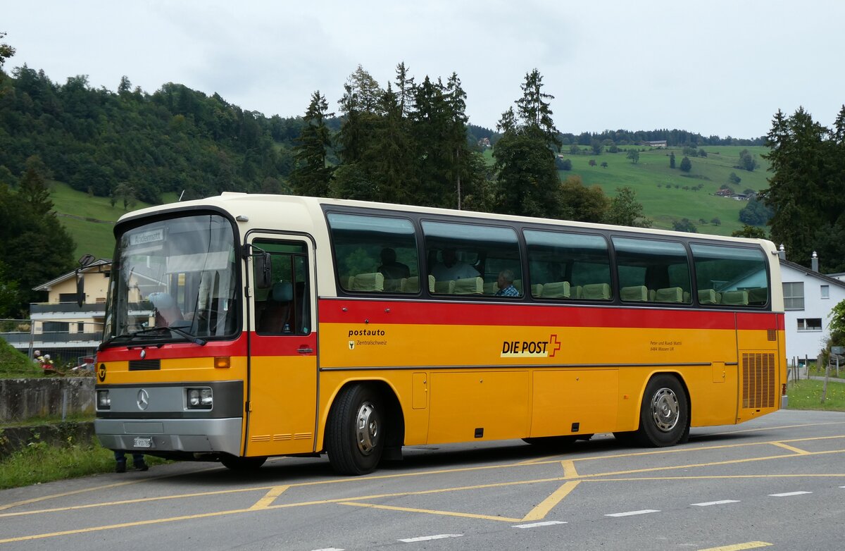 (280'054) - Buzzi, Bern - BE 910'789 - Mercedes (ex Mattli, Wassen/PID 2295) am 8. September 2025 in Ennetmoos, St. Jakob (280'054) - Buzzi, Bern - BE 910'789 - Mercedes (ex Mattli, Wassen/PID 2295) am 8. September 2025 in Ennetmoos, St. Jakob