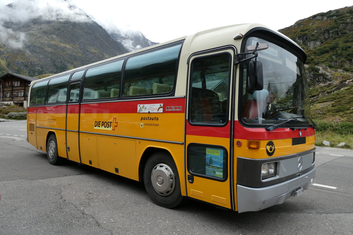 (280'282) - Buzzi, Bern - BE 910'789 - Mercedes (ex Mattli, Wassen/PID 2295) am 10. September 2025 in Susten, Steingletscher (280'282) - Buzzi, Bern - BE 910'789 - Mercedes (ex Mattli, Wassen/PID 2295) am 10. September 2025 in Susten, Steingletscher