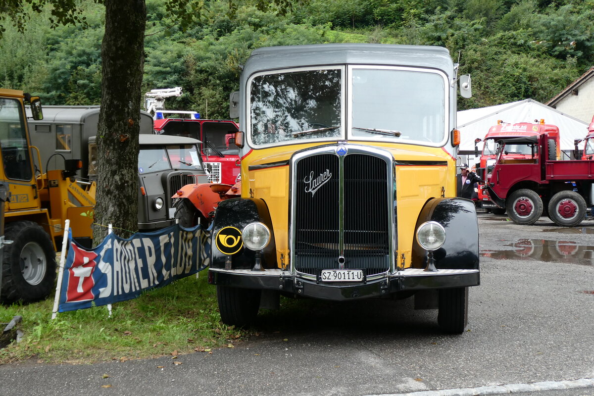 (280'343) - Kiener, Steinen - SZ 90'111 U - Saurer/Eggli (ex Marti, Luzern; ex P 23'095; ex P 2147) am 13. September 2025 in Iragna, Riviera (280'343) - Kiener, Steinen - SZ 90'111 U - Saurer/Eggli (ex Marti, Luzern; ex P 23'095; ex P 2147) am 13. September 2025 in Iragna, Riviera
