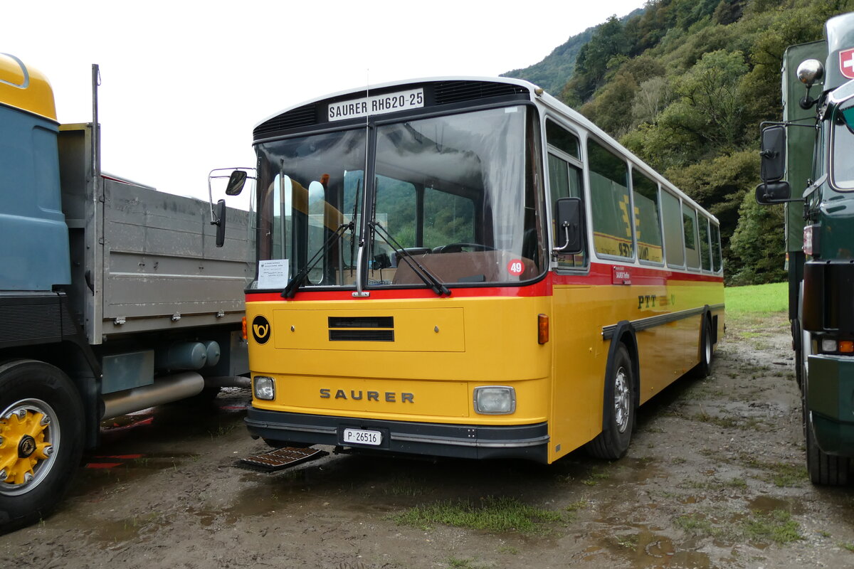 (280'355) - Gloor, Staufen -  P 26'516  - Saurer/Hess (ex ALMAT, Tagelswangen; ex P 26'516) am 13. September 2025 in Iragna, Riviera (280'355) - Gloor, Staufen -  P 26'516  - Saurer/Hess (ex ALMAT, Tagelswangen; ex P 26'516) am 13. September 2025 in Iragna, Riviera