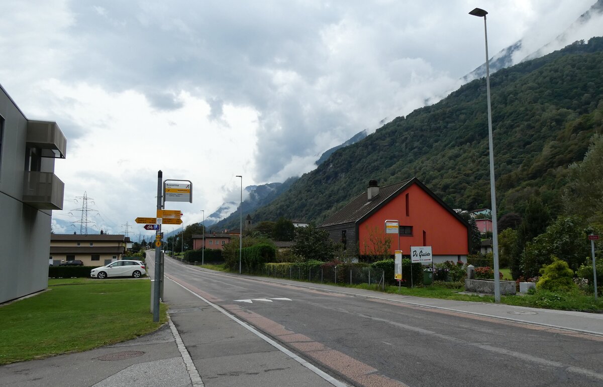 (280'401) - PostAuto/ABl- Haltestellen am 13. September 2025 in Iragna, Busceria (280'401) - PostAuto/ABl- Haltestellen am 13. September 2025 in Iragna, Busceria
