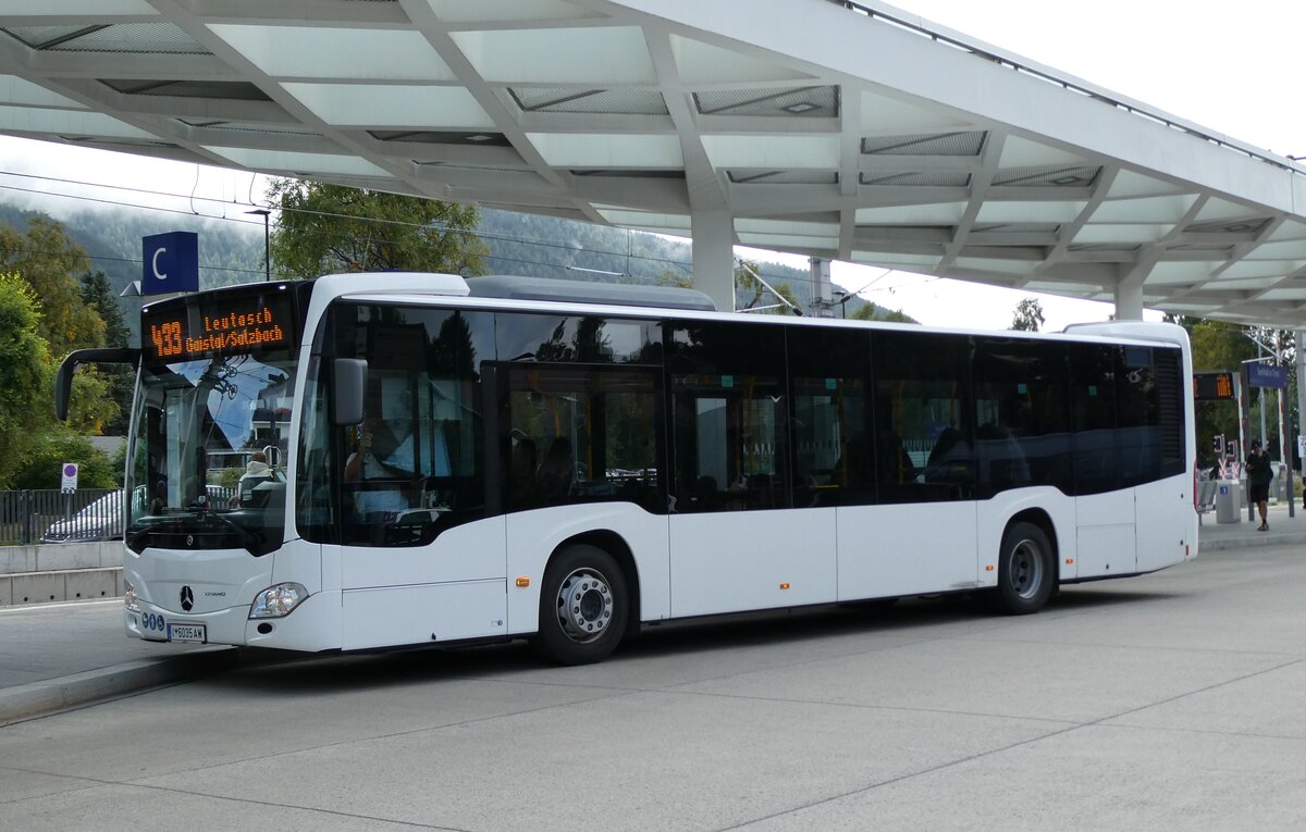 (280'449) . Breuss, Rankweil - I 6035 AW - Mercedes am 16. September 2025 beim Bahnhof Seefeld (280'449) . Breuss, Rankweil - I 6035 AW - Mercedes am 16. September 2025 beim Bahnhof Seefeld