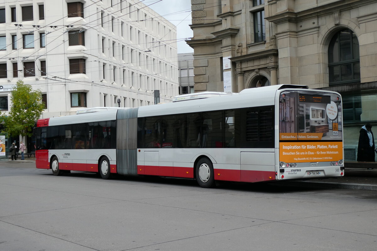(280'806) - SW Winterthur - Nr. 348/ZH 766'348 - Solaris am 27. September 2025 beim Hauptbahnhof Winterthur (280'806) - SW Winterthur - Nr. 348/ZH 766'348 - Solaris am 27. September 2025 beim Hauptbahnhof Winterthur