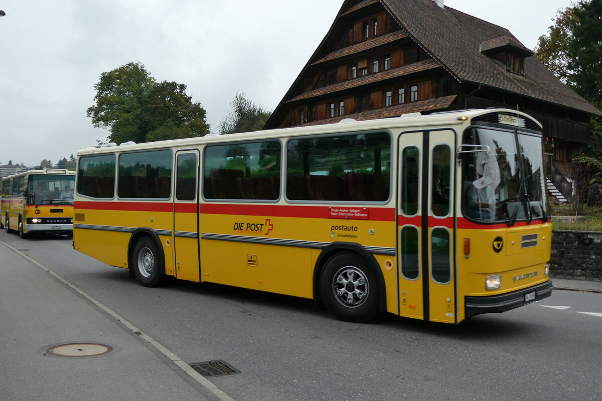 (281'402) - Ltscher, Haldenstein - GR 30'758 - Saurer/R&J (ex Dornbierer, Thal; ex FRAM Drachten/NL Nr. 24; ex PostAuto Graubnden PID 2870; ex P 24'367) am 12. Oktober 2025 in Hellbhl, Luzernstrasse