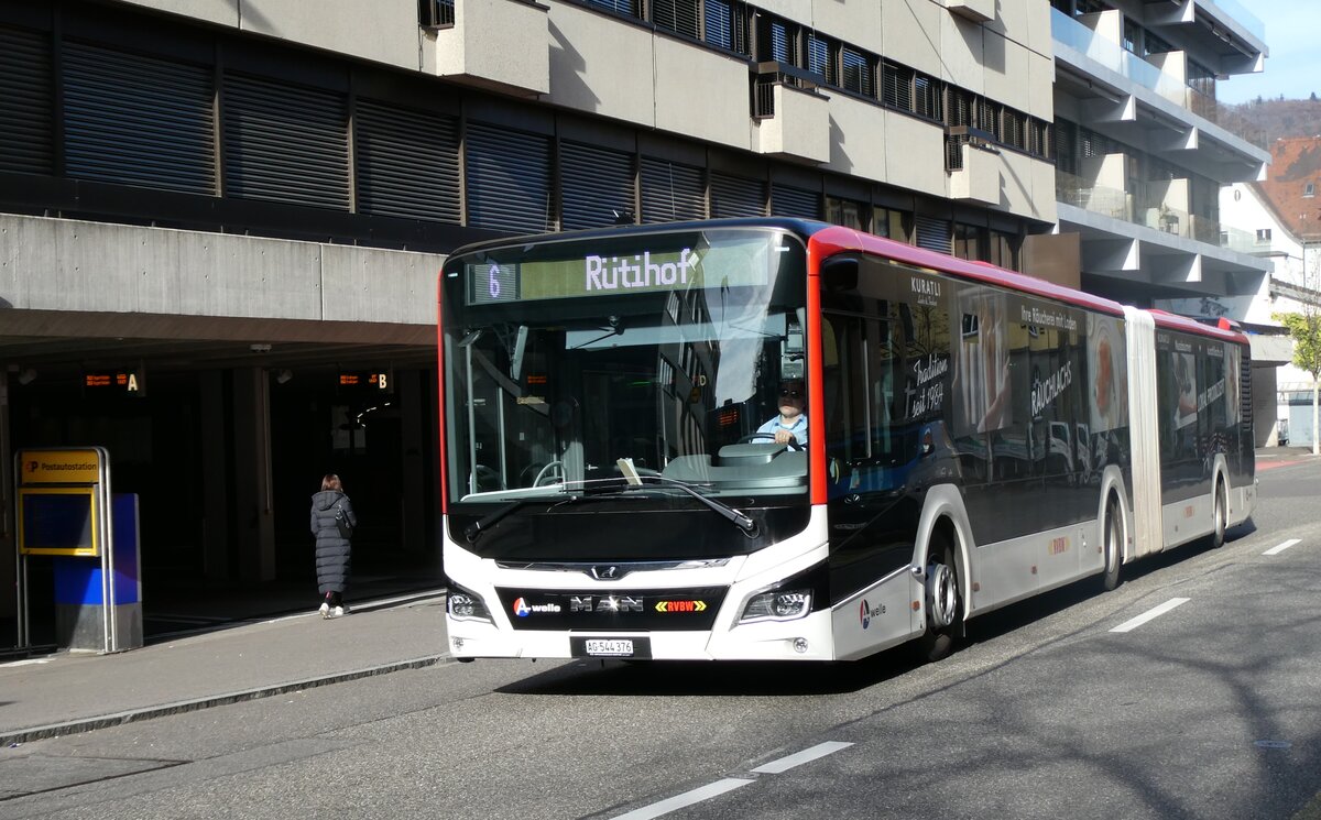 (282'287) - Indermhle, Rekingen - Nr. 135/AG 544'376 - MAN am 11. November 2025 in Baden, Postautostation