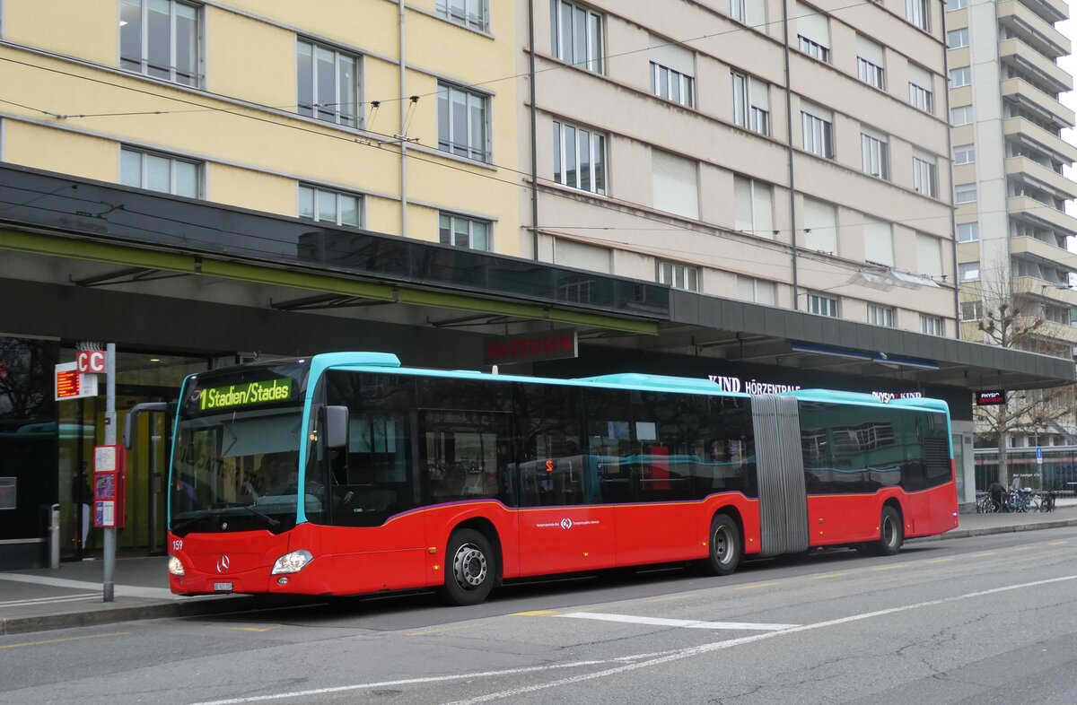 (282'721) - VB Biel - Nr. 159/BE 921'159 - Mercedes (ex STI Thun Nr. 166) am 4. Dezember 2025 beim Bahnhof Biel