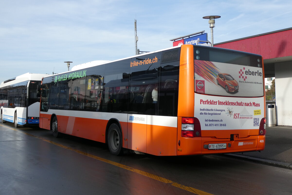 (284'183) - BOTG Amriswil - Nr. 405/TG 62'895 - MAN (ex Nr. 5) am 16. Dezember 2026 beim Bahnhof Amriswil