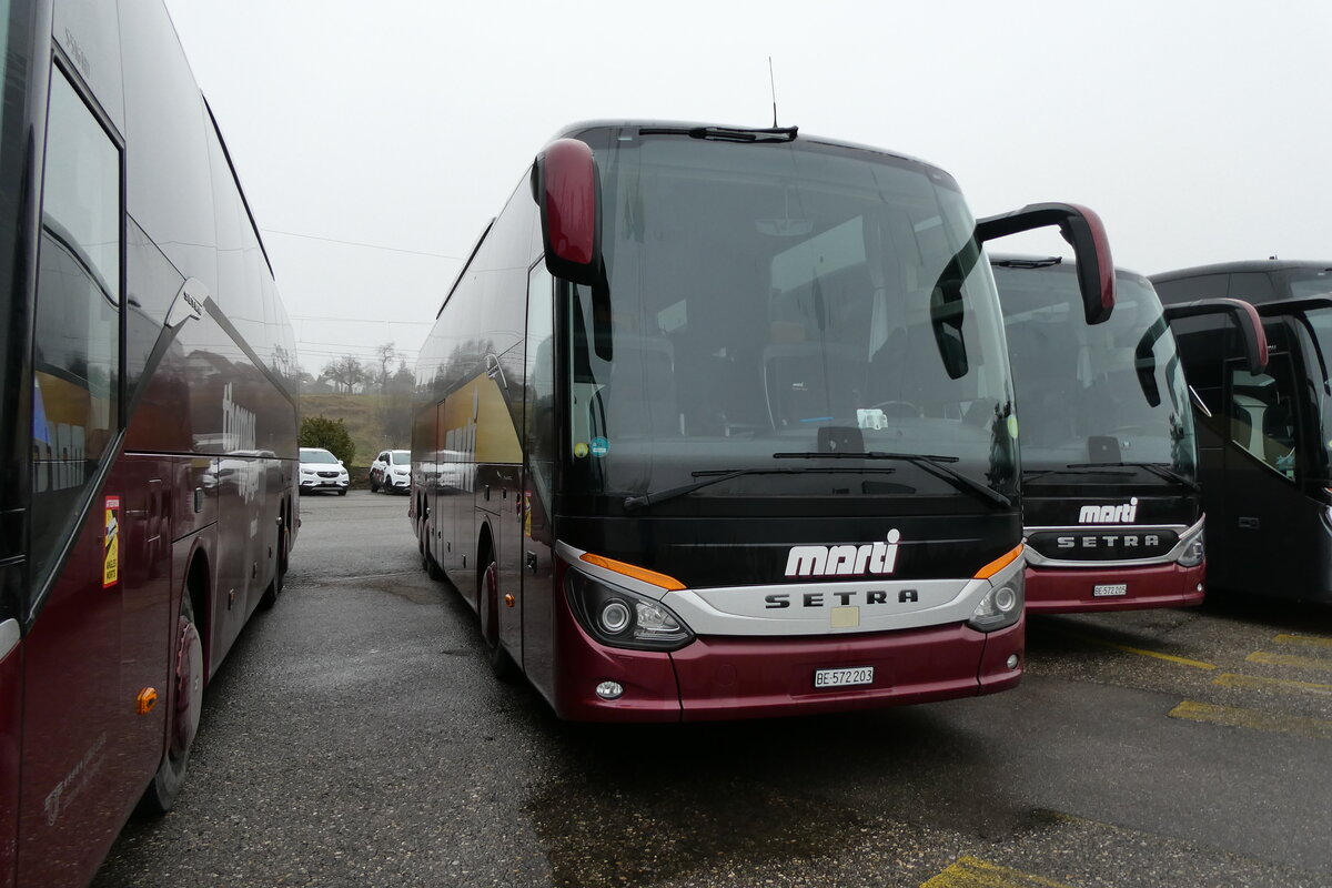 (284'708) - Marti, Kallnach - Nr. 3/BE 572'203 - Setra am 7. Februar 2026 in Kallnach, Car-Terminal