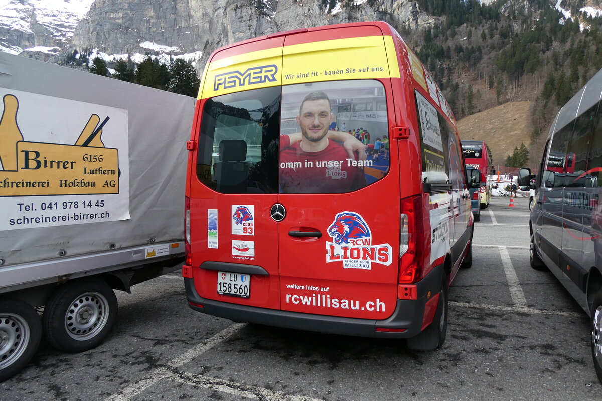 (285'134) - Ringerclub Willisau, Willisau - LU 158'560 - Mercedes am 28. Februar 2026 auf der St�ckalp