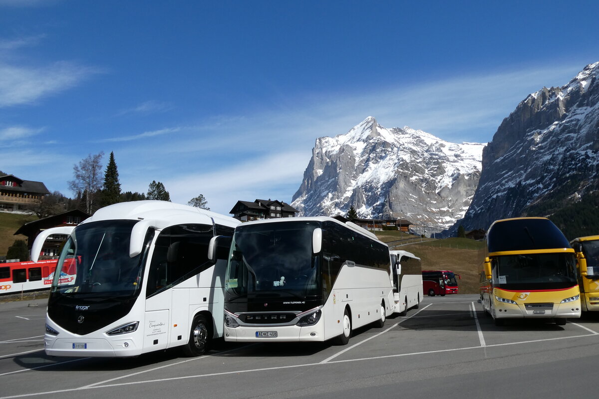 (285'368) - Aus Ungarn: Tuzpenge, Budapest - AE KE-408 - Setra am 13. M�rz 2026 in Grindelwald, Grund