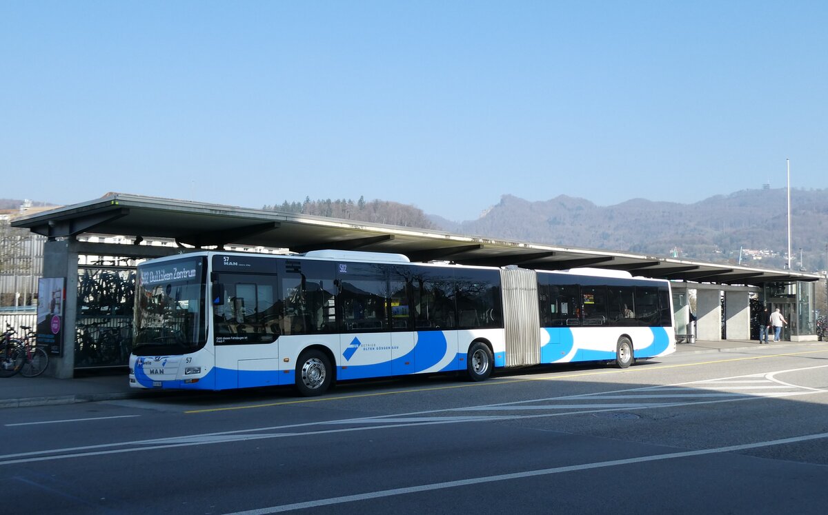 (285'482) - BOGG Wangen b.O. - Nr. 57/SO 181'982 - MAN (ex STI Thun Nr. 701) am 19. M�rz 2026 beim Bahnhof Olten