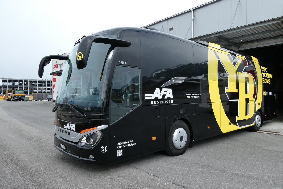 (285'750) - AFA Adelboden - Nr. 21/BE 1898 - Setra (ex Deutschland) am 27. M�rz 2026 in Frutigen, Garage