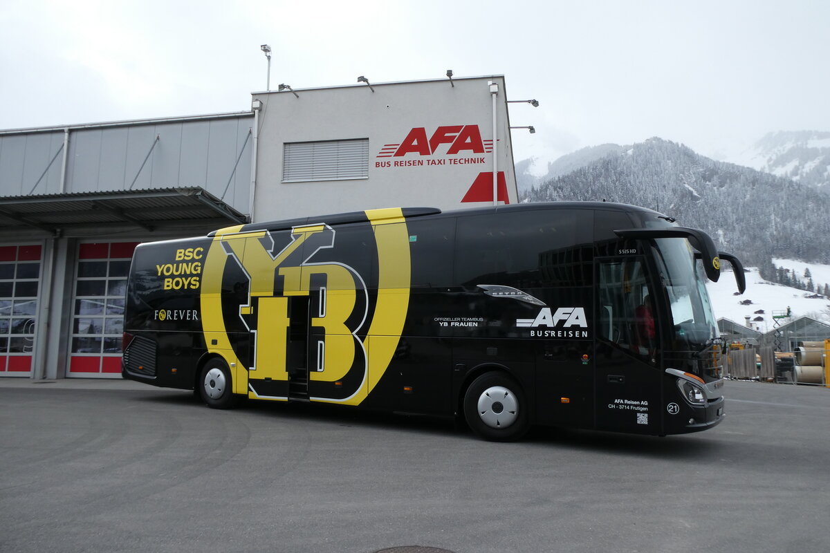 (285'756) - AFA Adelboden - Nr. 21/BE 1898 - Setra (ex Deutschland) am 27. M�rz 2026 in Frutigen, Garage