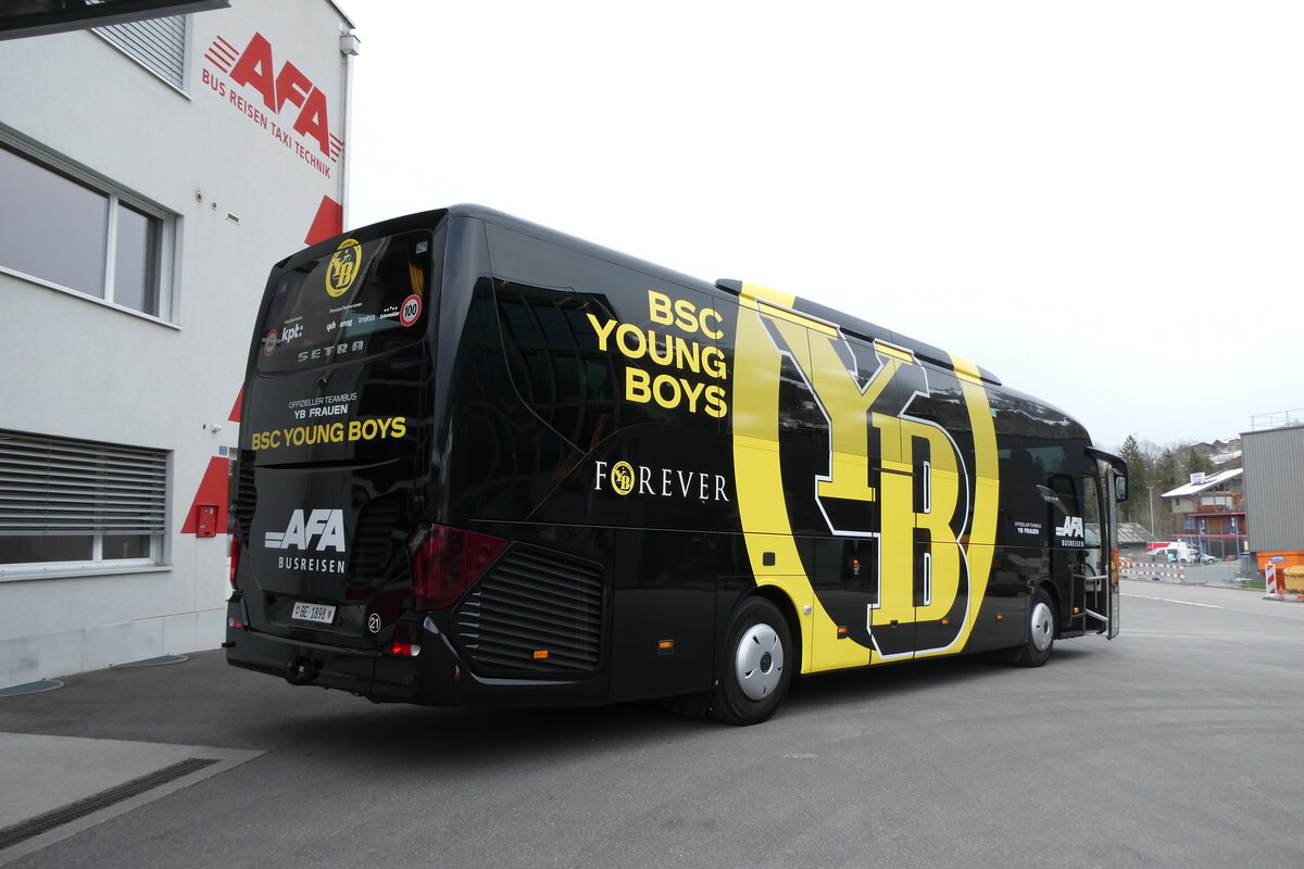 (285'757) - AFA Adelboden - Nr. 21/BE 1898 - Setra (ex Deutschland) am 27. M�rz 2026 in Frutigen, Garage