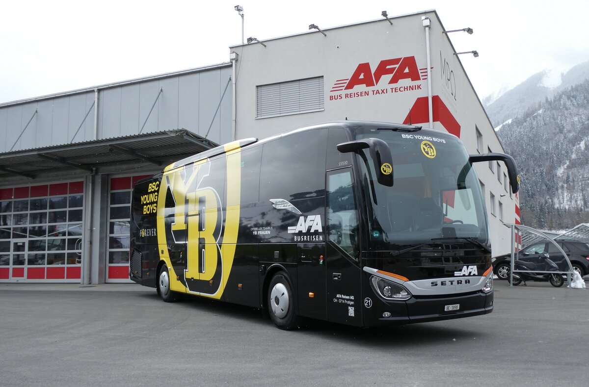 (285'759) - AFA Adelboden - Nr. 21/BE 1898 - Setra (ex Deutshland) am 27. M�rz 2026 in Frutigen, Garage