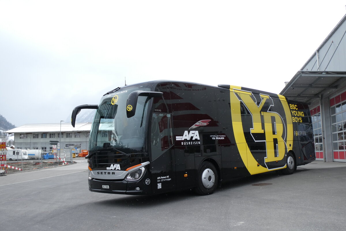 (285'761) - AFA Adelboden - Nr. 21/BE 1898 - Setra (ex Deutschland) am 27. M�rz 2026 in Frutigen, Garage