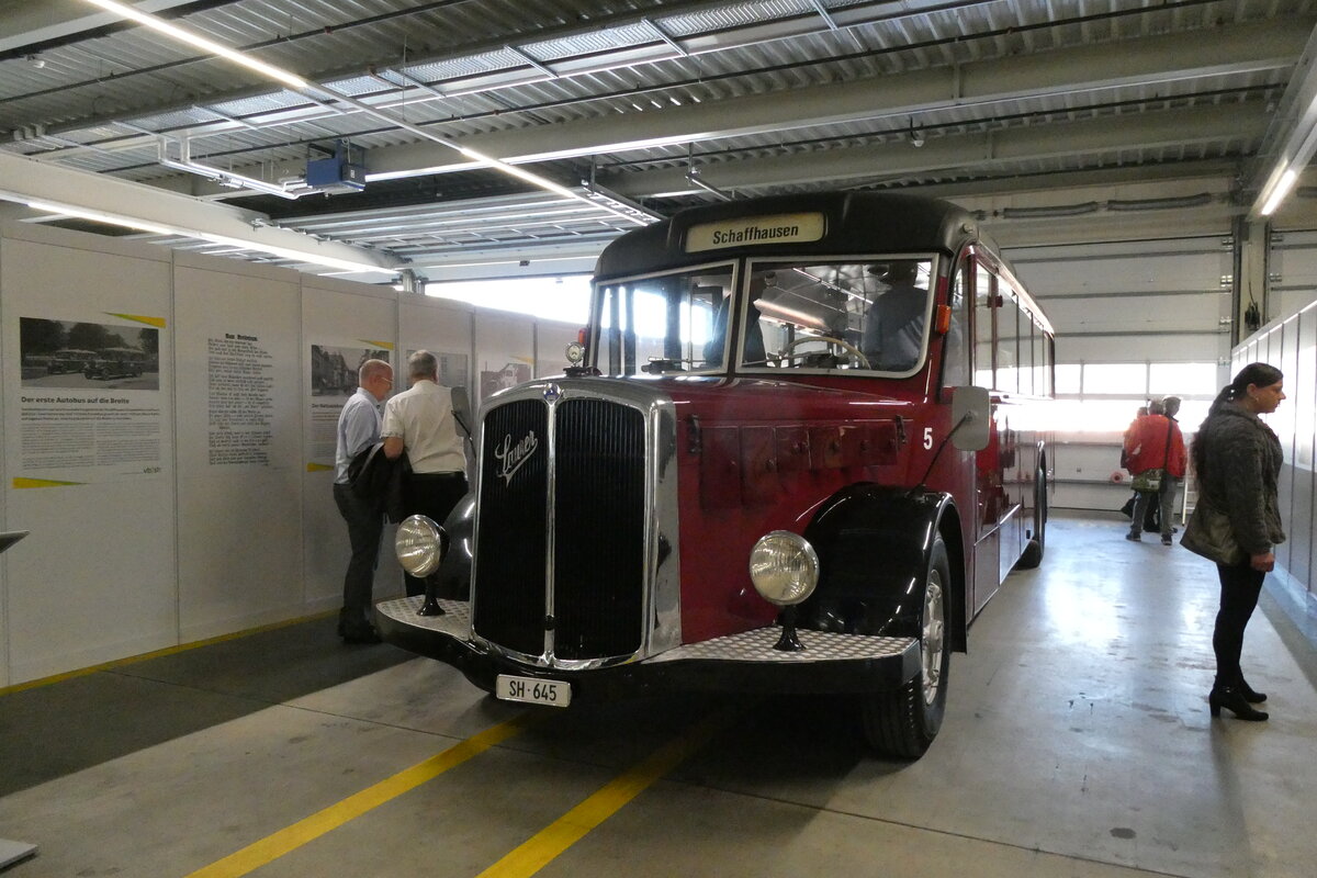 (286'081) - Sch�pfer, Hemmental - Nr. 5/SH 645 - Saurer/Saurer (ex Kaufmann, St. Gallen; ex Rattin, Schaffhausen Nr. 5) am 11. April 2026 in Schaffhausen, Regionalbusgarage VBSH