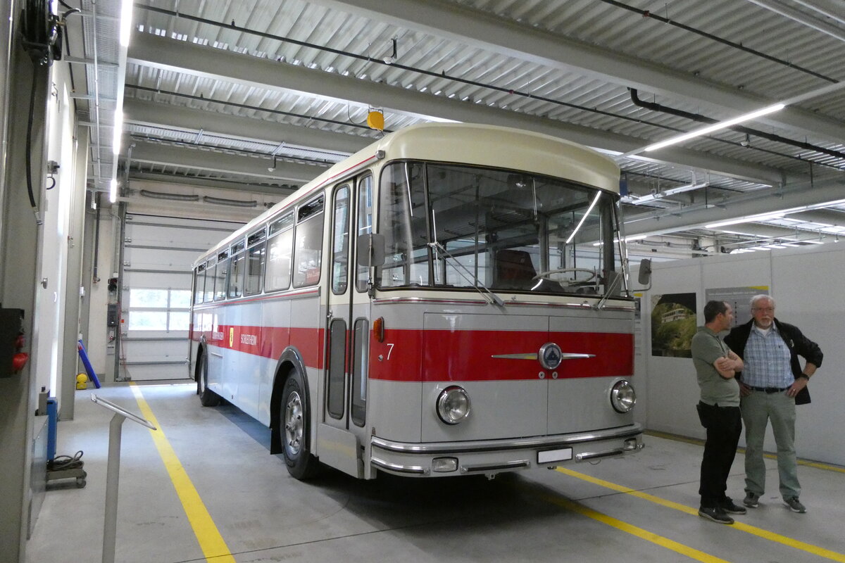 (286'085) - Borer, Neuhausen - Nr. 7 - Saurer/T�scher (ex Heiniger, B�tzberg; ex ASS Schleitheim Nr. 22; ex ASS Schleitheim Nr. 7) am 11. April 2026 in Schaffhausen, Regionalbusgarage VBSH