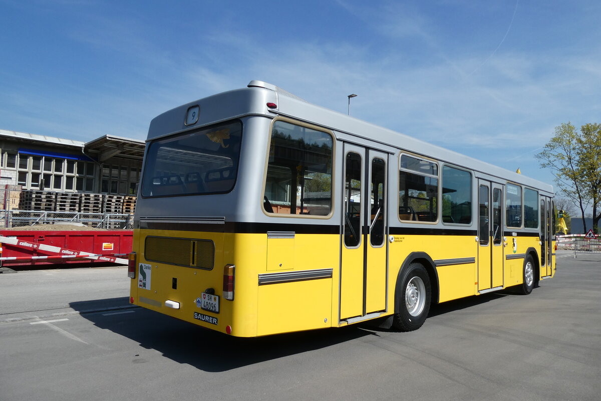 (286'087) - K�ng, Schaffhausen - SH 48'096 - Saurer/Hess (ex Wanner, Schleitheim; ex Ruklic, Schaffhausen; ex VBSH Schaffhausen Nr. 40; ex VBSH Schaffhausen Nr. 19; ex Rattin, Schaffhausen Nr. 19) am 11. April 2026 in Schaffhausen, Regionalbusgarage VBSH
