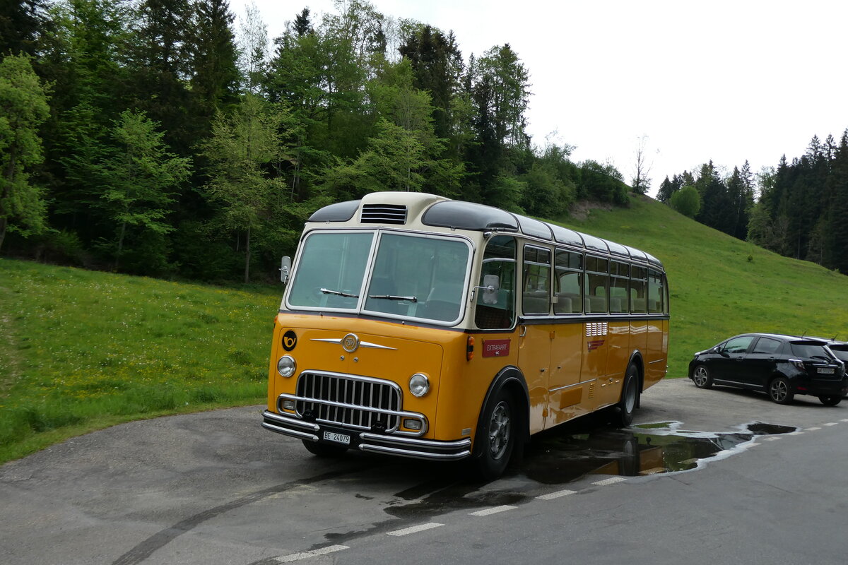 (286'802) - Gast, Reutigen - BE 24'079 - FBW/FHS (ex Nr. 1; ex Lambach, Gommiswald; ex Hotz, Rickenbach bei Wil/TG; ex P 24'079; ex P 21'579) am 3. Mai 2026 in Weier, Restaurant Tannenbad
