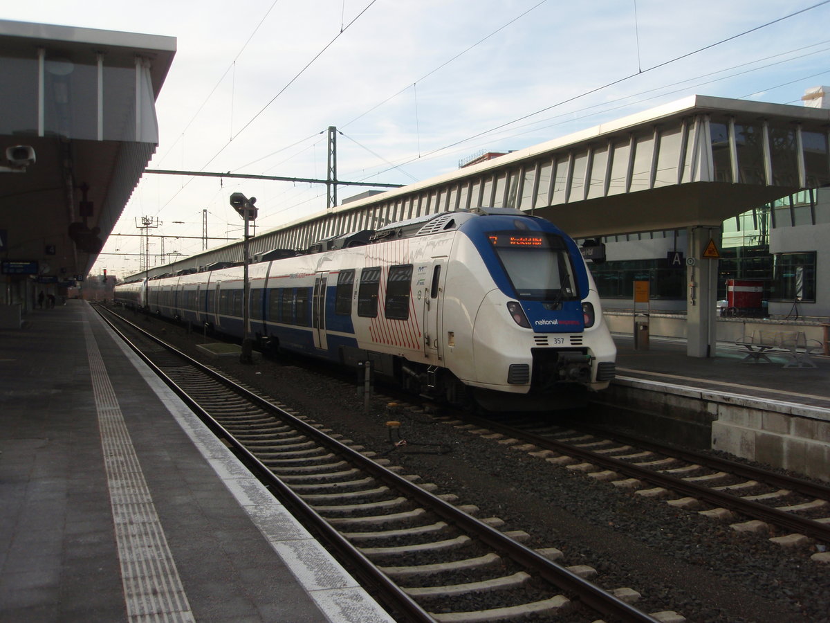 357 der National Express als RE 7 Krefeld Hbf - Rheine in Mnster (Westf.) Hbf. 28.01.2017