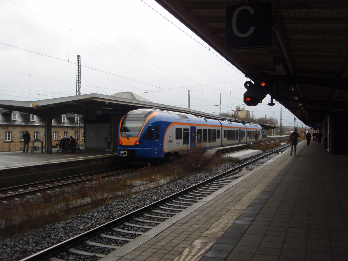 427 051 der Cantus als RB 83 nach Kassel Hbf in Gttingen. 06.12.2024