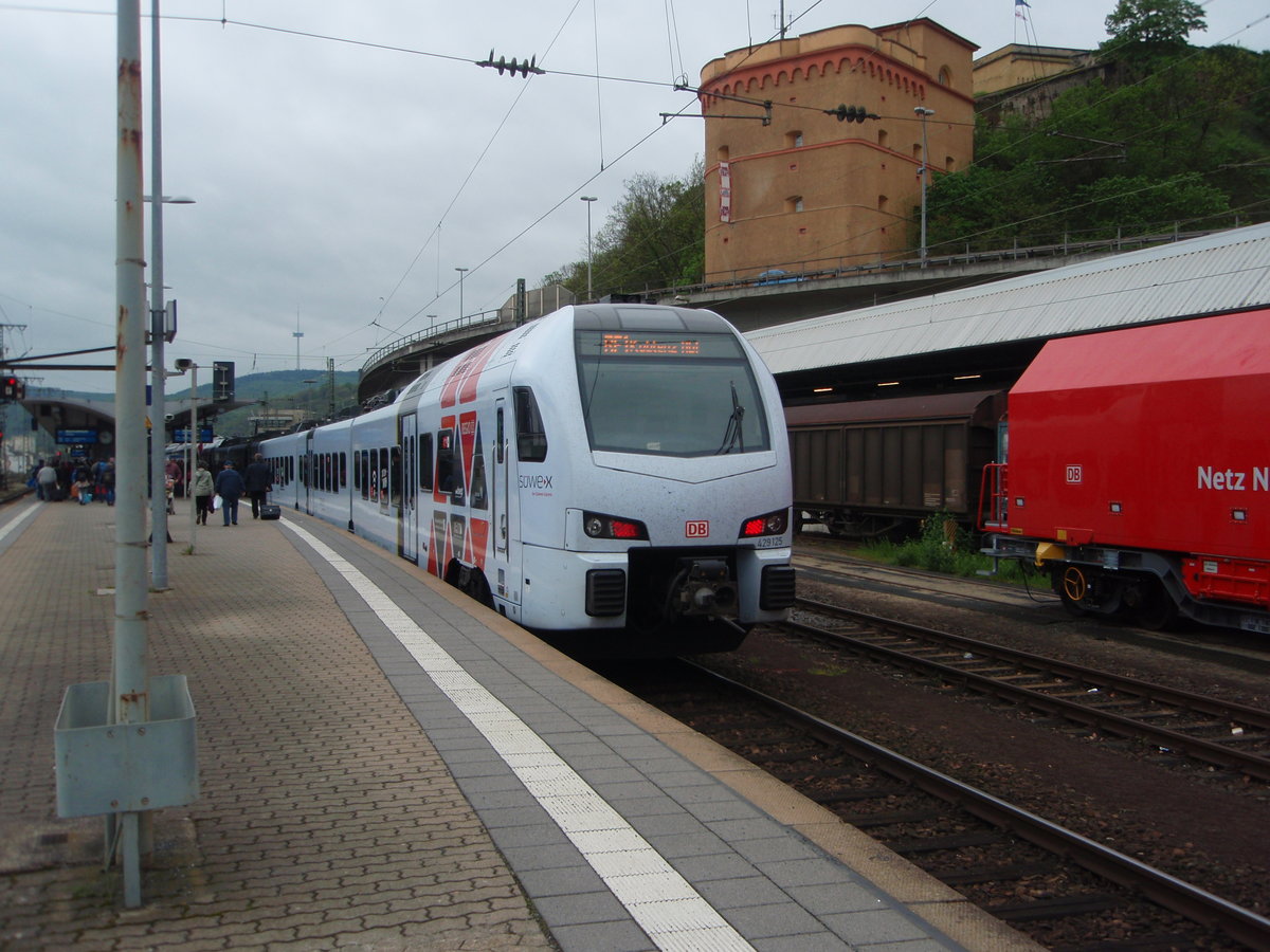 429 125 als RE 1 nach Mannheim Hbf in Koblenz Hbf. 27.04.2019