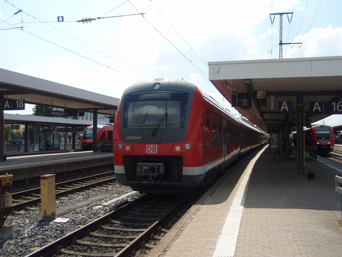 440 024 als RE nach Wrzburg Hbf in Nrnberg Hbf. 12.05.2018