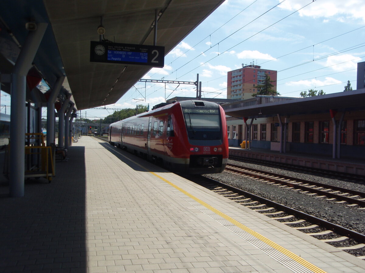 612 033 als RE 33 nach Nrnberg Hbf in Cheb. 19.07.2025