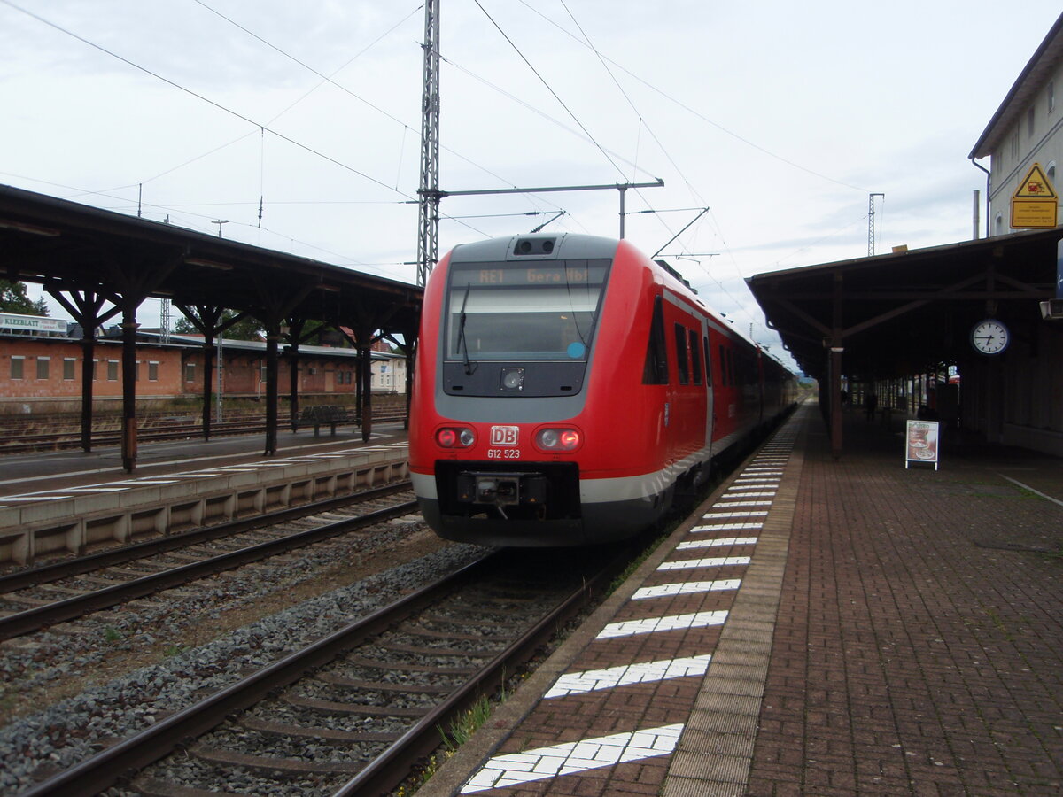 612 523 als RE 1 Gttingen - Gera Hbf in Leinefelde. 28.08.2021
