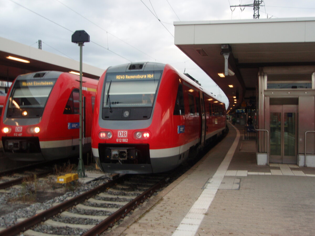 612 982 als RE 40 nach Regensburg Hbf in Nürnberg Hbf. 24.09.2021