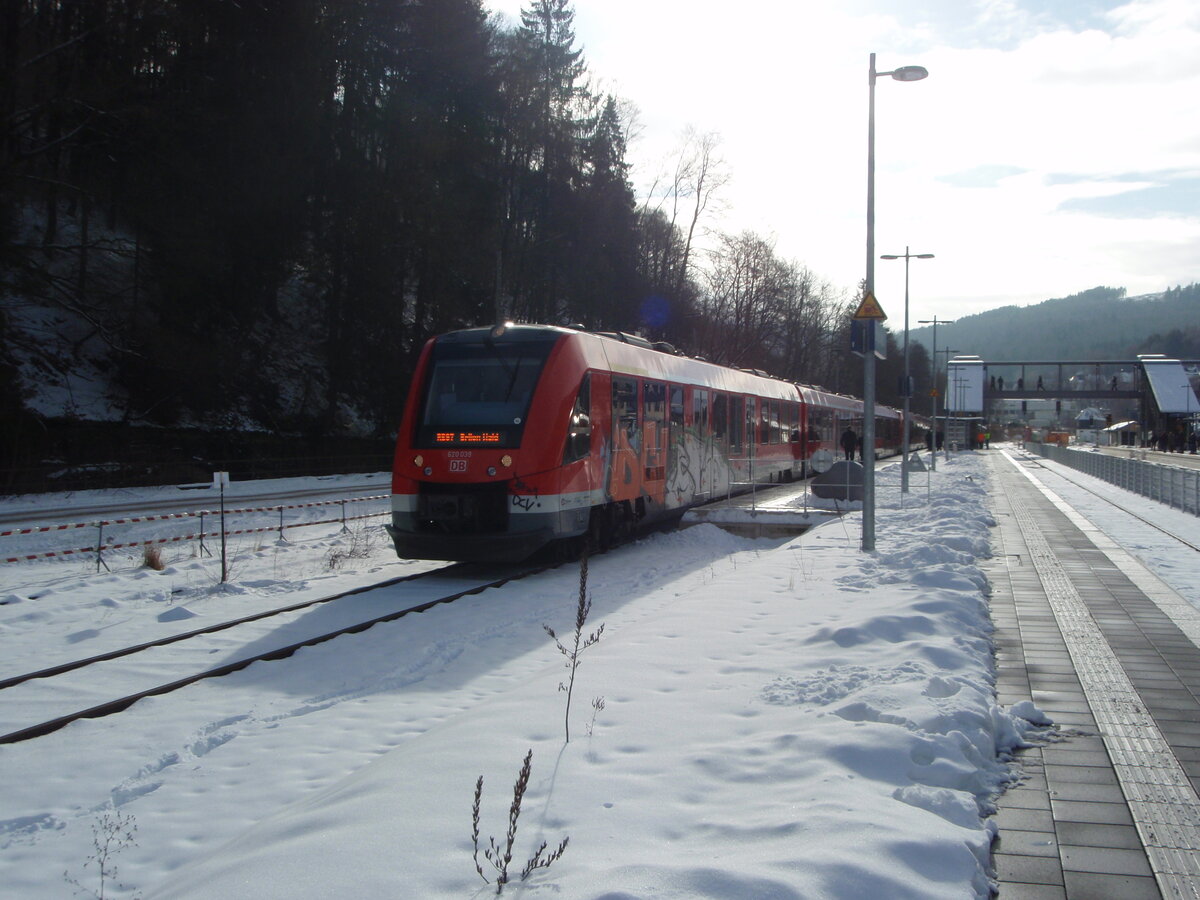 620 039 als RB 97 nach Usseln in Brilon Wald. 31.01.2026