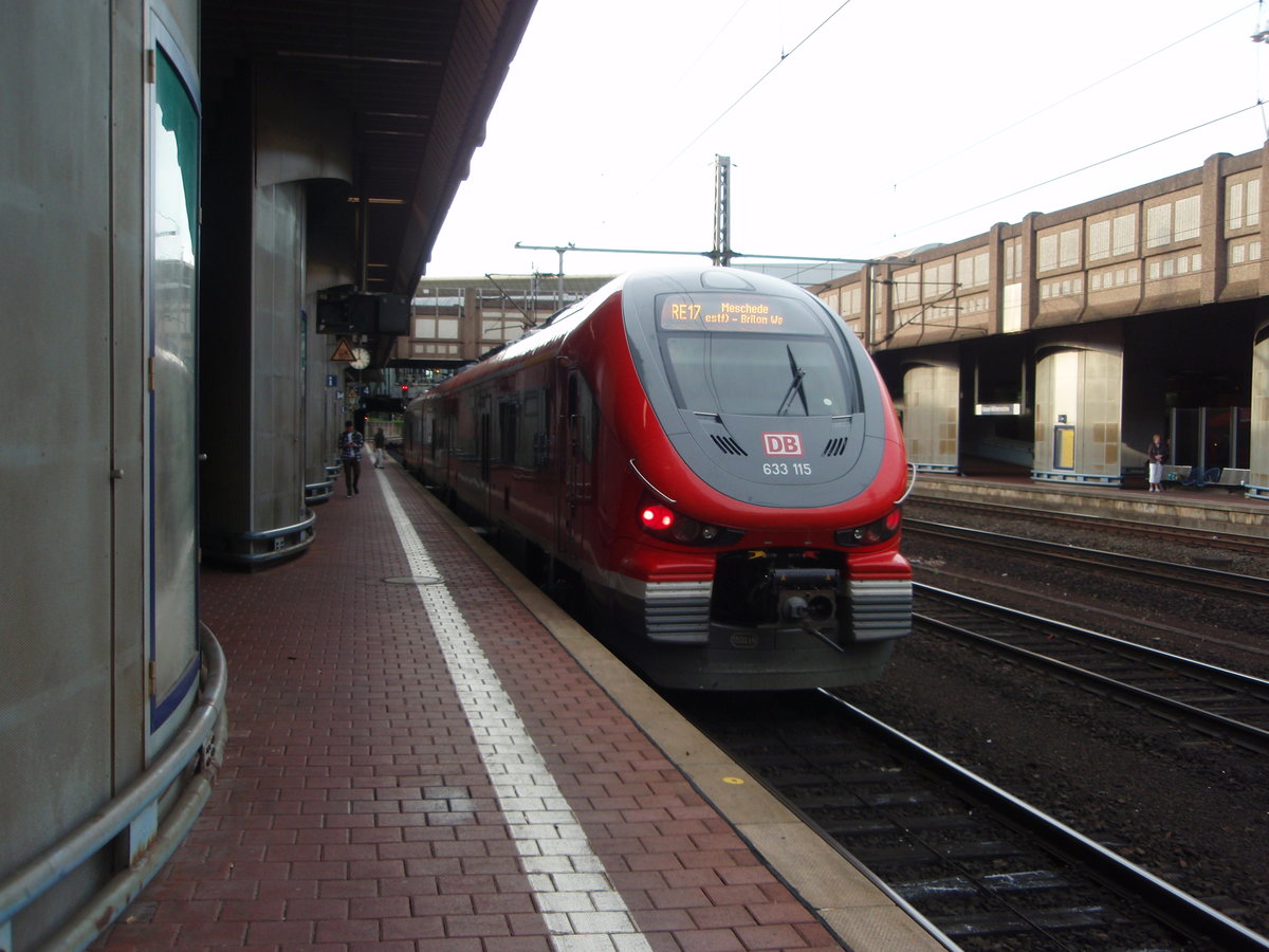 633 115 als RE 17 nach Meschede in Kassel Wilhelmshhe. 20.06.2020