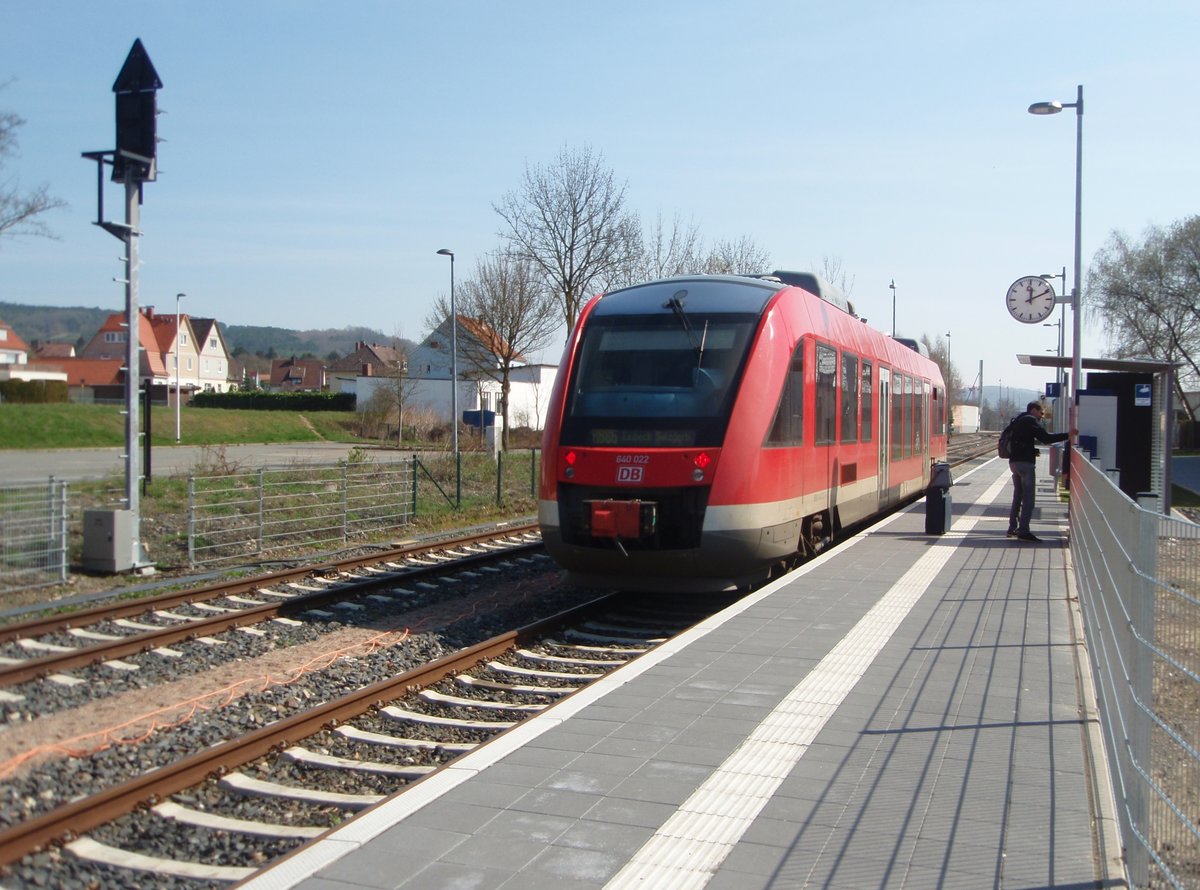 640 022 als RB 86 nach Einbeck-Salzderhelden in Einbeck Mitte. 30.03.2019
