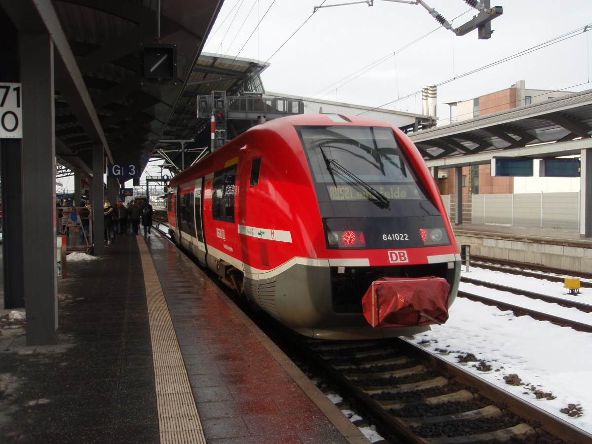 641 022 als RB 52 nach Heilbad Heiligenstadt in Erfurt Hbf. 01.02.2014