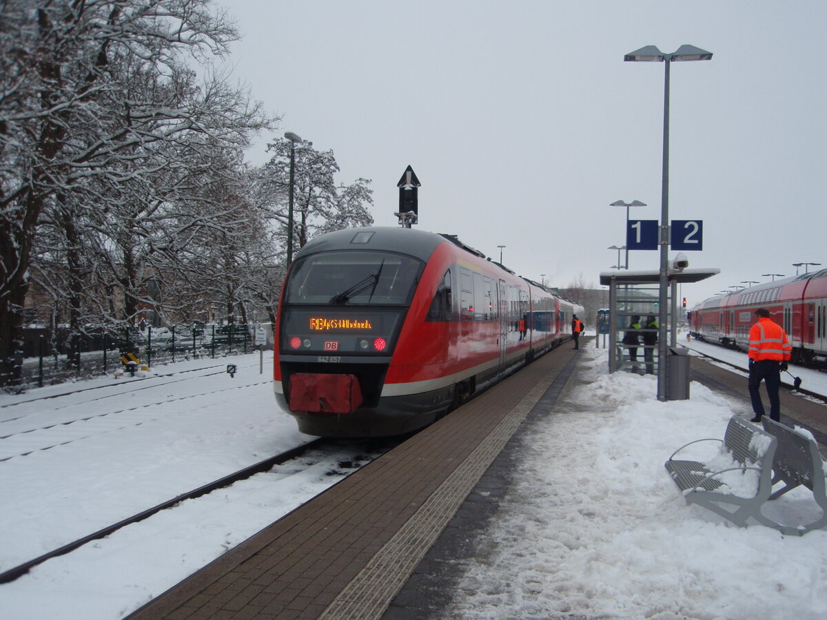 642 657 als RB 4 nach Kassel-Wilhelmsh�he in Korbach. 31.01.2026