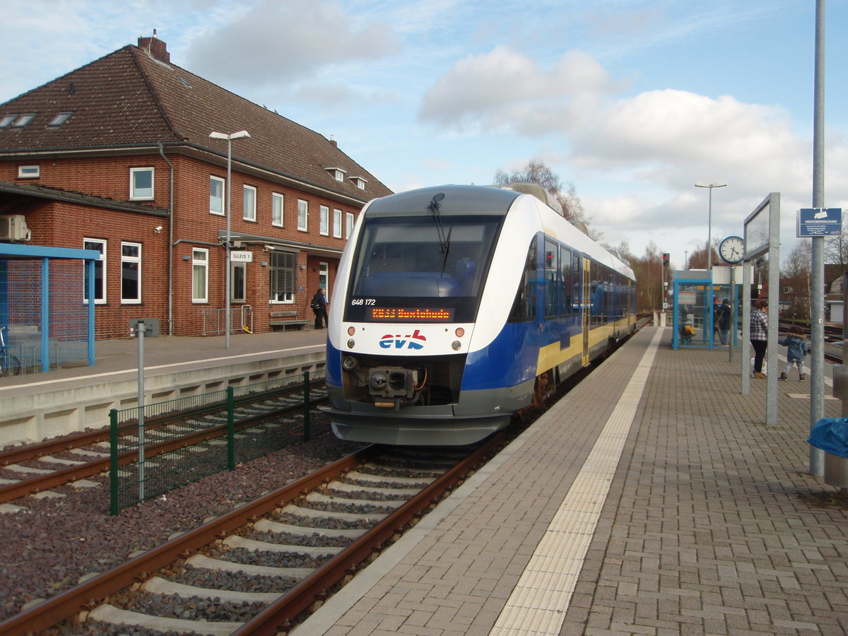 648 172 der Eisenbahnen und Verkehrsbetriebe Elbe-Weser als RB 33 Bremerhaven Hbf - Buxtehude in Bremervrde. 23.03.2019