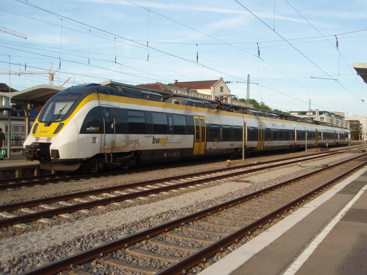 8442 809 der Abellio Rail Baden-Wrttemberg als IRE 6 nach Stuttgart Hbf in Tbingen Hbf. 22.09.2021