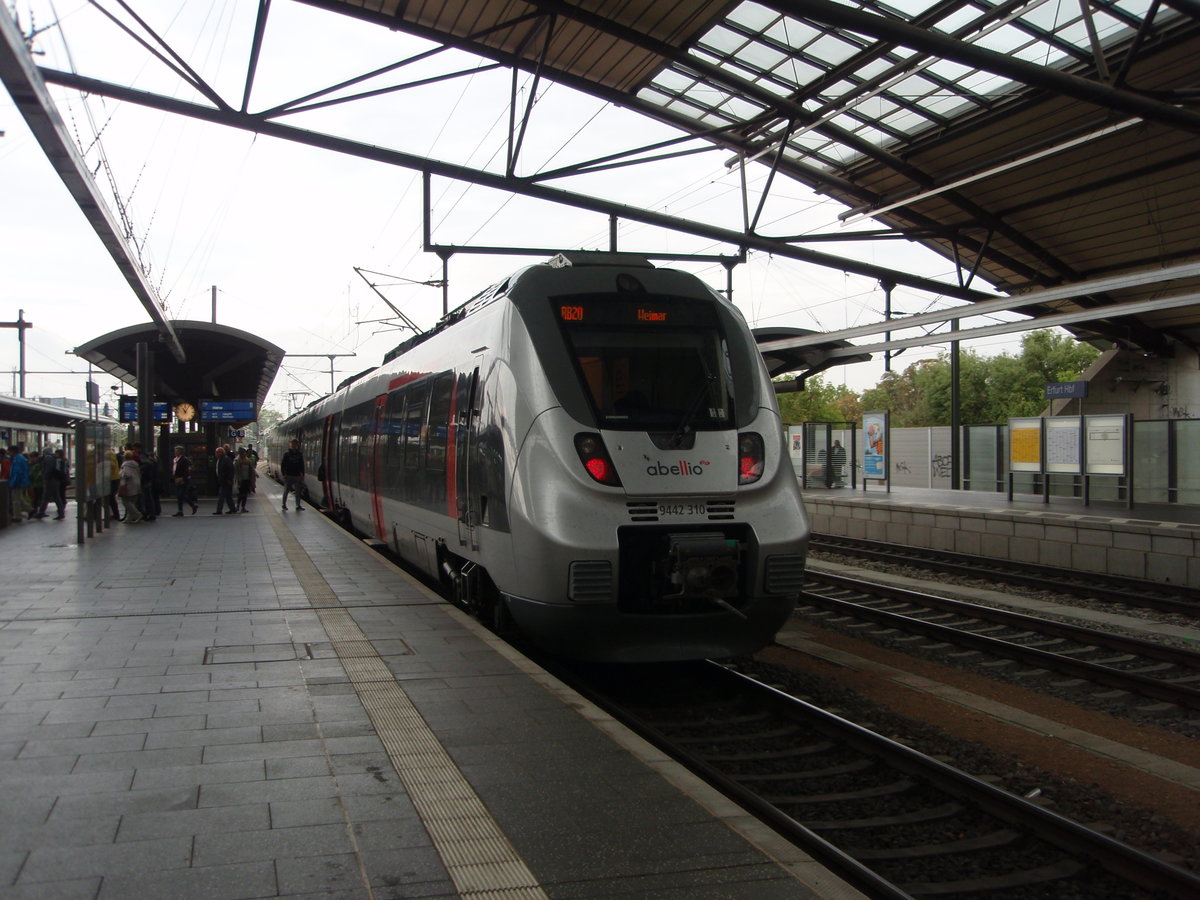 9442 310 der Abellio Rail Mitteldeutschland als RB 20 Eisenach - Weimar in Erfurt Hbf. 01.10.2016