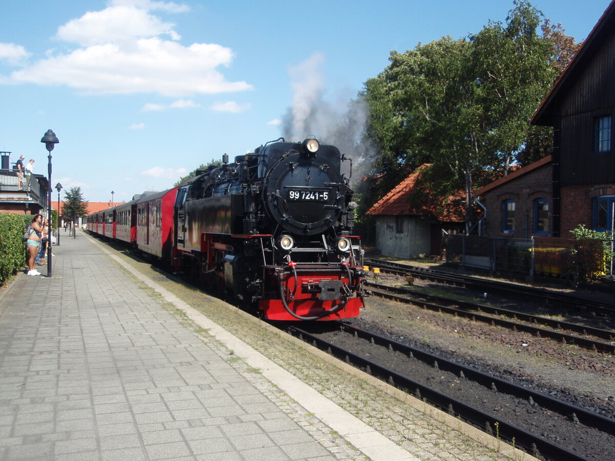 99 7241 der Harzer Schmalspurbahnen als HSB nach Brocken in Wernigerode Hbf. 10.08.2024