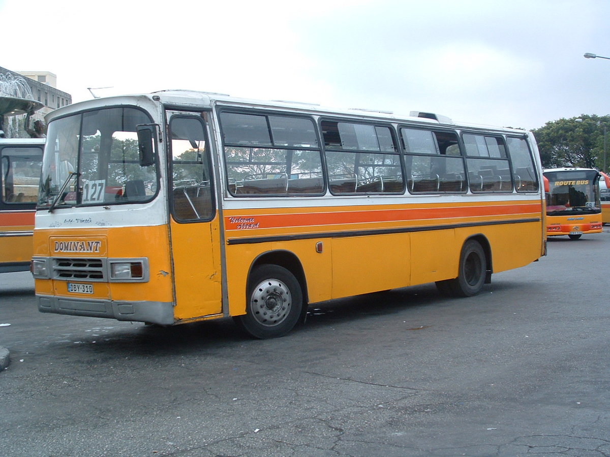 DBY 310
1973 Bedford YRQ
Duple Dominant DP45F

New to Barlow, Oldham, UK, registered LBU 153L.
Previous Maltese Registration - Y-0310.

Photographed at City Gate Bus Terminus, Valletta, Malta, on 29th April 2010.
