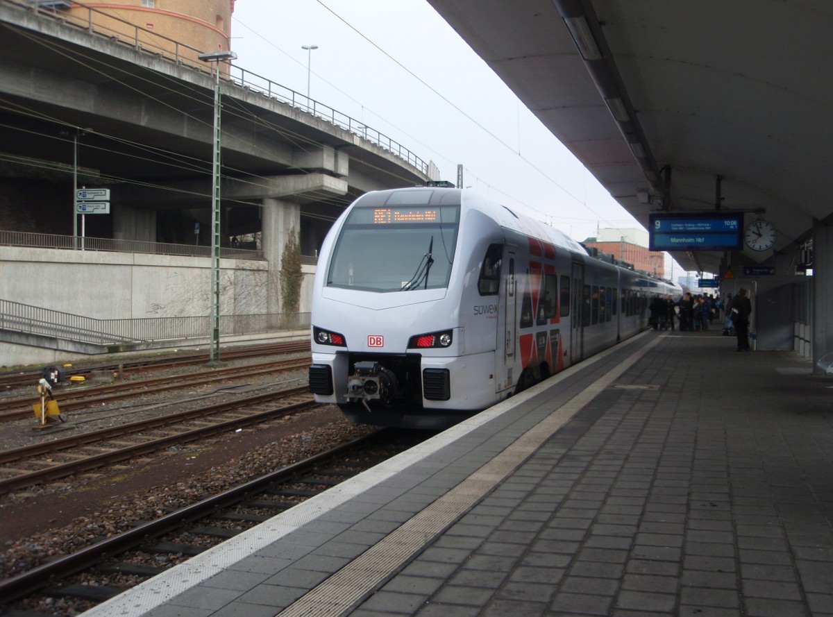 Ein ET 429 als RE 1 nach Mannheim Hbf in Koblenz Hbf. 28.02.2015